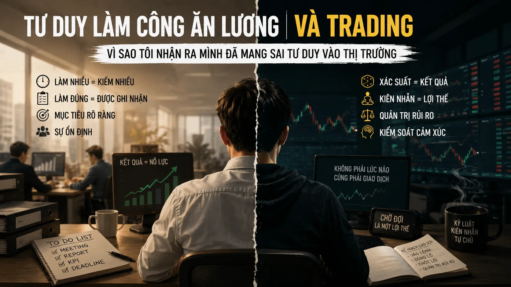 Tư Duy Làm Công Ăn Lương Và Trading – Vì Sao Tôi Nhận Ra Mình Đã Mang Sai Tư Duy Vào Thị Trường