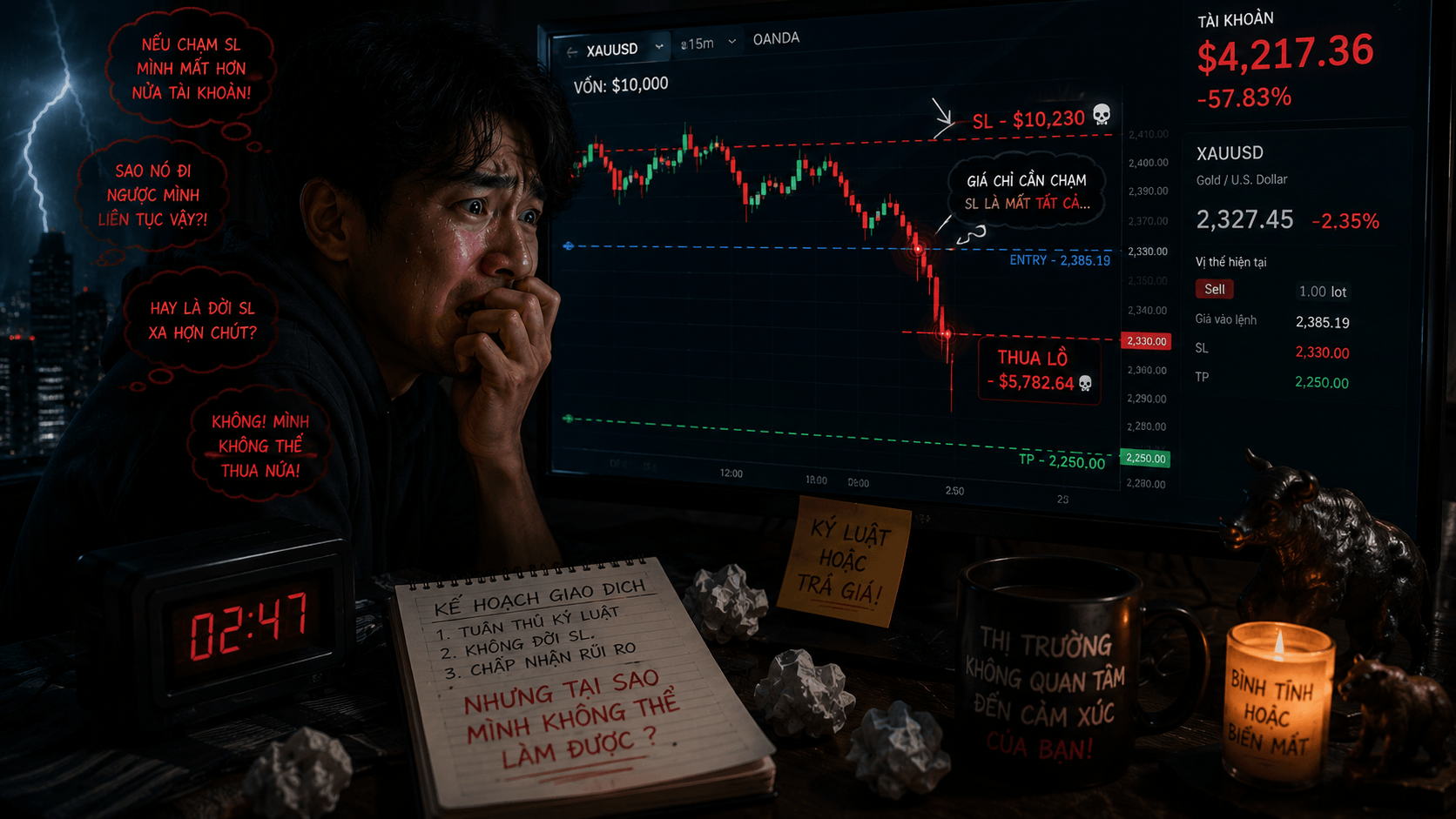 cảm xúc trong trading sự sợ hãi stoploss trong trading