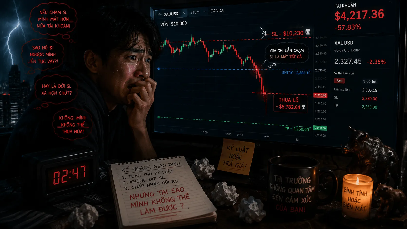 cảm xúc trong trading sự sợ hãi stoploss trong trading