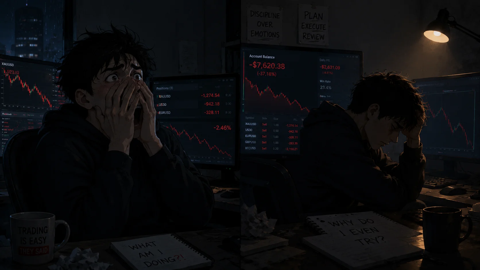 Nỗi sợ trong trading khiến trader chần chừ trước màn hình giao dịch