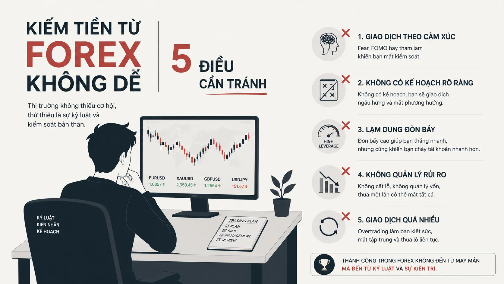 Trader học cách kiếm tiền từ forex bền vững