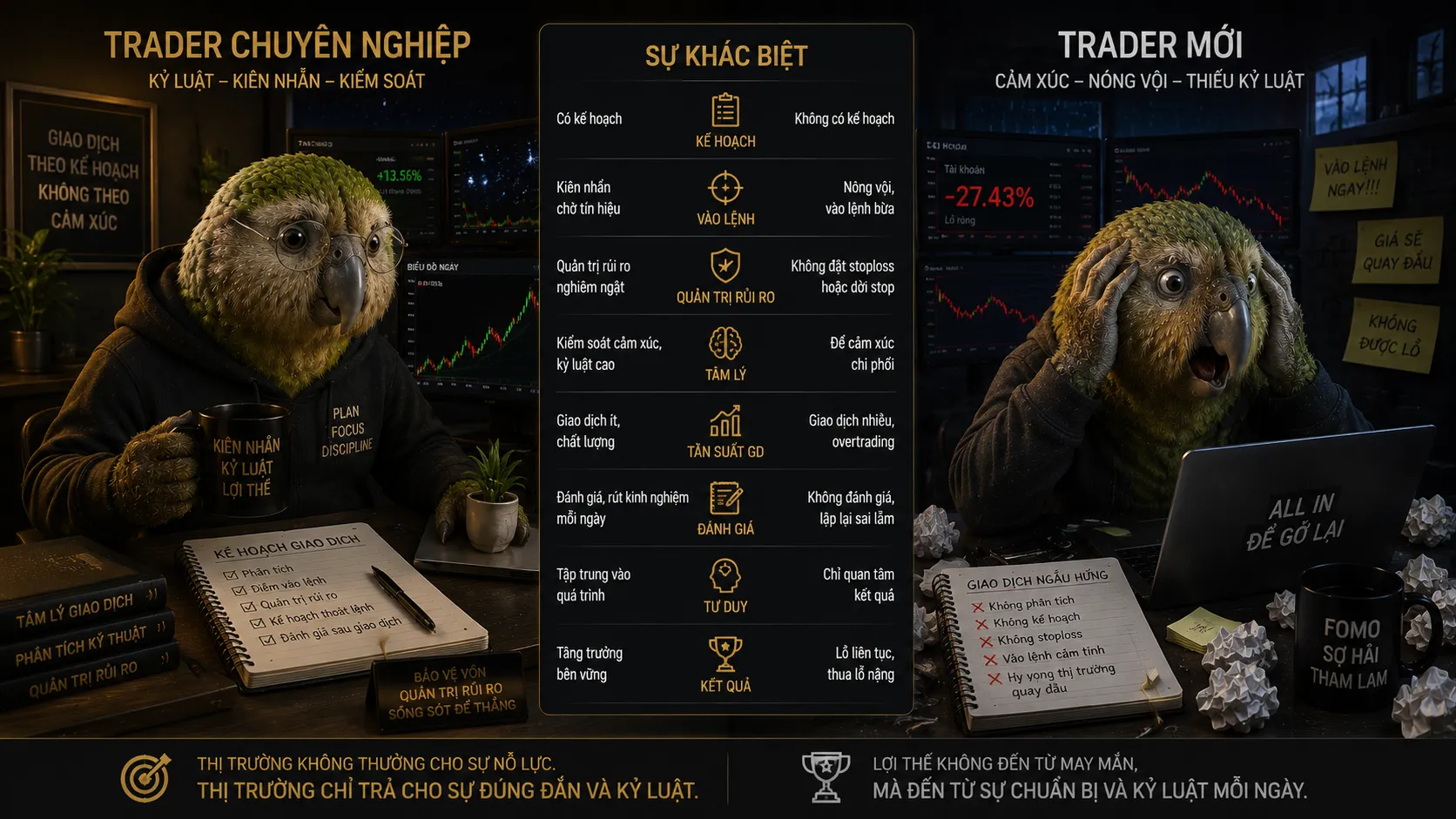 Tư duy trader chuyên nghiệp khác người mới như thế nào